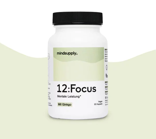 ALT-Text: "Bio-veganes Ginkgo Nahrungsergänzungsmittel in Kapseln für bessere Konzentration und mentale Leistungsfähigkeit."