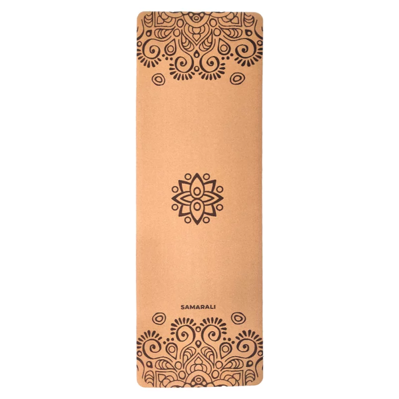 Nachhaltige plastikfreie Fairtrade vegane Sun Eclipse Yoga Matte aus Kork, mit ansprechendem Designs und rutschfester Oberflä