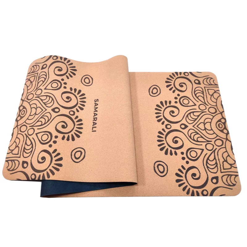 Nachhaltige, plastikfreie Fairtrade vegane Sun Eclipse Yoga Matte aus Kork, ideal für umweltbewusste Yogis.