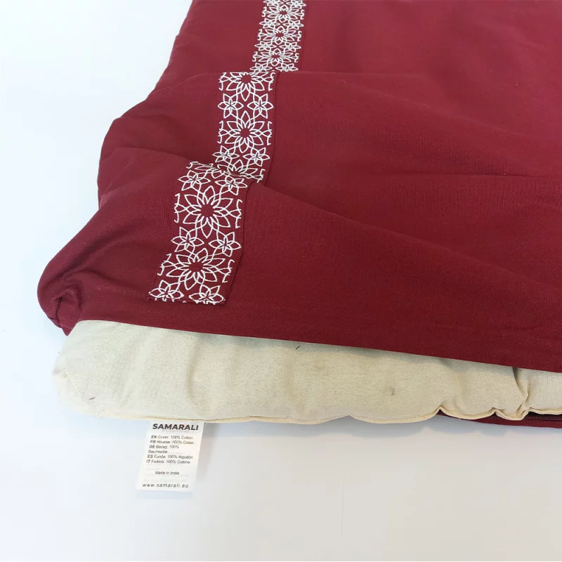 Zabuton Meditationsmatte in Bio-Qualität, GOTS-zertifiziert, vegan, mit weichem Bezug und angenehmer Polsterung für Meditatio