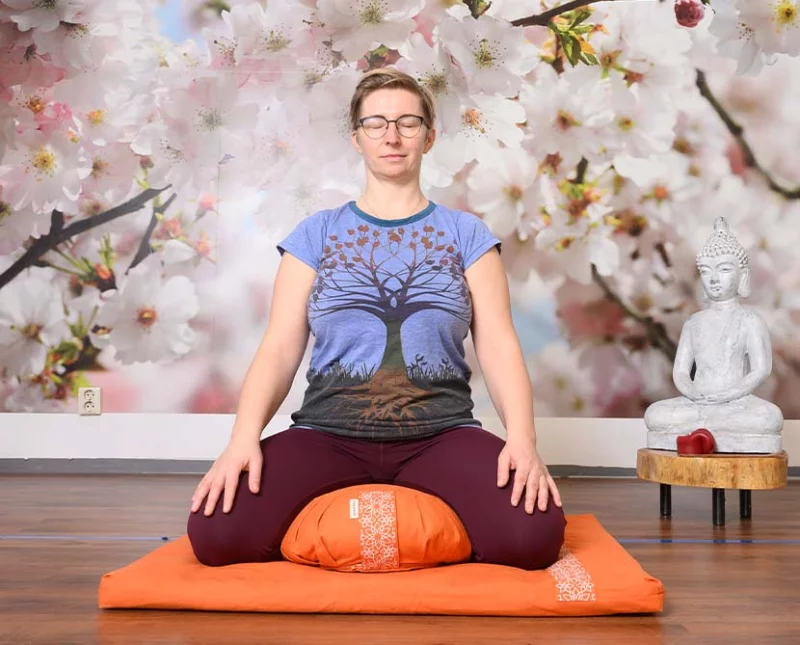 Zabuton Meditationsmatte in Bio-Qualität, GOTS-zertifiziert, vegan, mit weichem Bezug und komfortabler Polsterung für Meditat