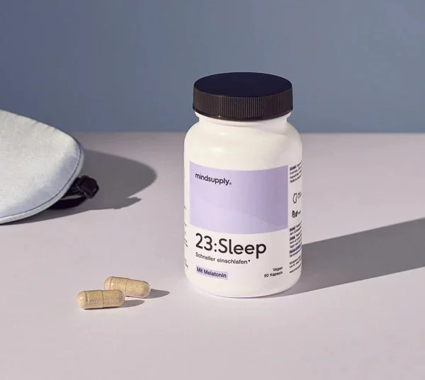 Nachhaltige, vegane Kapseln mit Melatonin für besseren Schlaf und Konzentration - Produkt von Mindsupply.