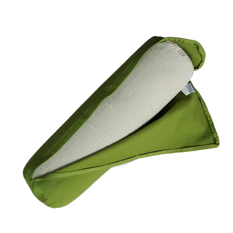 Yoga Bolster Bio in sanften Farbtönen, GOTS-zertifiziert, vegan und fair, ideal zur Unterstützung bei Yoga-Übungen.